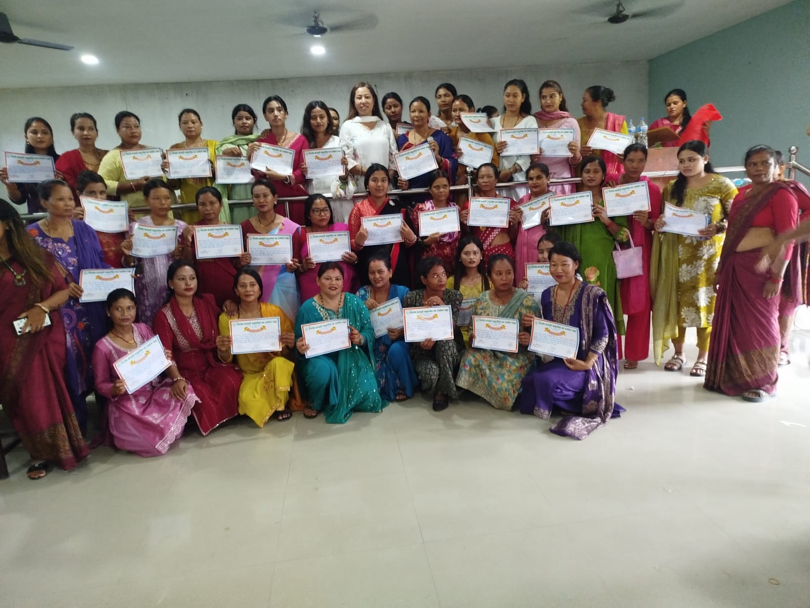 Women learning soap making